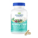 Ridgecrest Herbals AirwayClear, Lung Health and Breathing Support Support with Schisandra Fruit, Cassia Bark and Ginger Root, Sinus, Mucus Support, Gluten Free (60 Vegan Caps, 30 Serv)