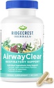 Ridgecrest Herbals AirwayClear, Lung Health and Breathing Support Support with Schisandra Fruit, Cassia Bark and Ginger Root, Sinus, Mucus Support, Gluten Free (60 Vegan Caps, 30 Serv)