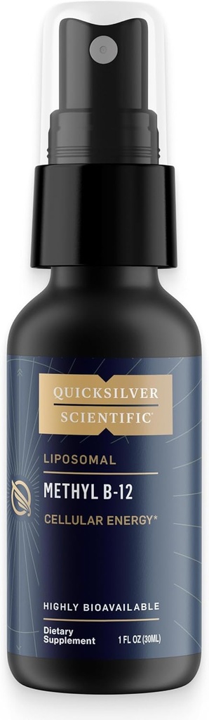 Quicksilver Scientific Methyl B12- 1000mcg vitamin B12 som methylcobalamin - med Nano teknologi til Superior Absorption - Supportive Energy Supplement (30ml / 90 Servering)