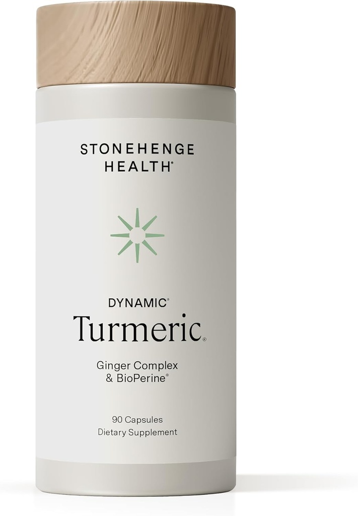 Stonehenge Health Dynamic Gurkemeje med Ginger - høj potens - 1.650 mg Gurkemeje med 95% Curcuminoider & BioPerine, 90 vegetariske kapsler