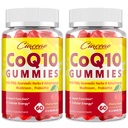 CoQ10 Gummies med PQQ - 400 MG Coenzym Q10 High Potency, forstærket med ayurvedic urter, Adaptogen Mushroom Blend & Probiotika til hjerte, hjerne, energi, immunitet, Cherry Flavor, 120 Vegansk Gummies