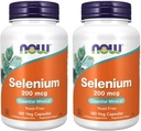 Now Foods Selenium 200 mcg VCs, 180 Count (pakke med 2)