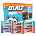 Bygget Bar, Puff Protein Bars, Variety Pack, Collagen, On- the- go Snacks, Breakfast Bar, Blandede Sampler, 12 Pack