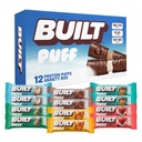 Bygget Bar, Puff Protein Bars, Variety Pack, Collagen, On- the- go Snacks, Breakfast Bar, Blandede Sampler, 12 Pack