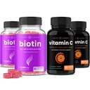 NutraChamps Biotin Gummies (2 Pack) og C-vitamin kapsler (2 Pack) 4 Pack Bundle