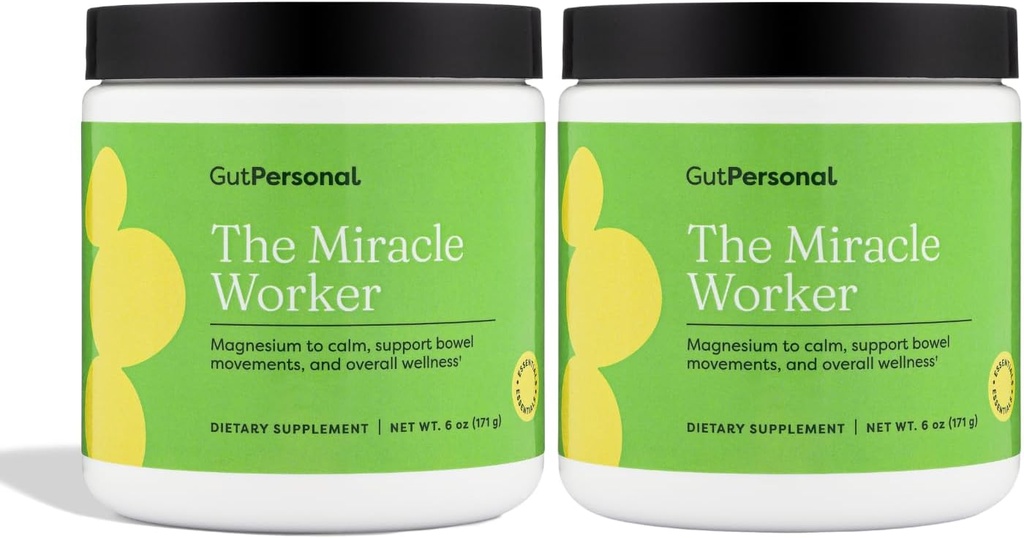 Miracle Worker Magnesium Powder Supplement: Reducere stress og forbedre søvn kvalitet og regelmæssighed, mens lette muskelkramper, Strawberry Flavor, 60 Servering i alt, 2 Pack
