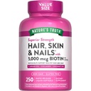 Nature 's Truth Hår, Hud & Nails Vitmatics Measures 124; 5000mcg Measures 124; 250 Softgels Measures 124; Inkluderer Collagen, Biotin og kokos Olie Measures 124; Non- GMO & Gluten Free Supplement for kvinder og mænd