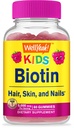 WellYe Biotin Gummies for Kids 5000 mcg - Understøtter hårvækst, hudsundhed og negle - Natural sourced flavors - GMO fri, Gluten fri - Gummy for drenge og piger - 60 Greve