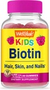 WellYeah Biotin Gummies for Kids 5000 mcg - Supports Hair Growth, Skin Health, and Nails - Natural Sourced Flavors - GMO Free, Gluten Free - Gummy for Boys and Girls - 60 Count