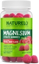 NATURELO Magnesium Citrate Gummies - for Rolig & Afslapning Support, Natural Berry Magnesium Gummies, 60 Vegetariske Gummies