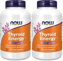 Now Supplements, Thyroid Energy ™, Jod and Tyrosine Plus Selenium, Zink and Copper, 180 Veg Capsules (pakke med 2)