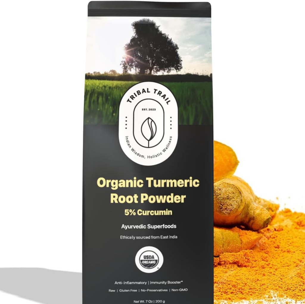 Økologisk gurkemeje Pulver • 124; 7,05 oz • 124; USDA • Organisk & non- GMO • 124; Gurkemeje Supplement fra Indien • 124; Lab Testet for renhed • 124; Rig i antioxidanter