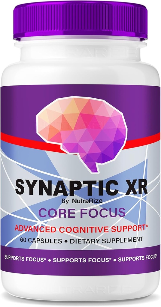 NutraRize Synaptic XR - Daily Support Capsules med en balanceret blend til fokus, skarphed, og Everyday Performance 124; Easy- to- Take Pills for Daily Wellness (60 Kapsler)