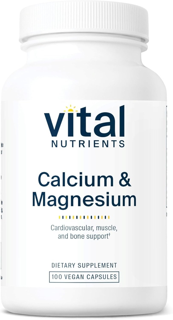 Vital Nutrients Calcium & Magnesium- 124; Vegansk Calciumsupplement med Magnesium- 124; Support Bone Strength, Muscle, and Heart Health *