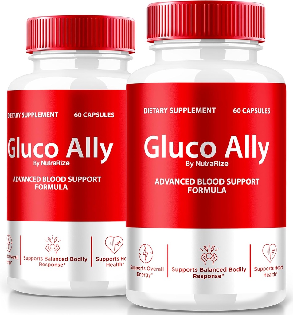 (2 Pack) Gluco Ally kapsler, officielle GlucoAlly piller, Omfattende blodtilskud Formel, Alle naturlige supplement til at opretholde sunde niveauer, Premium Gluco- Ally Capsulas anmeldelse (120 Kapsler)