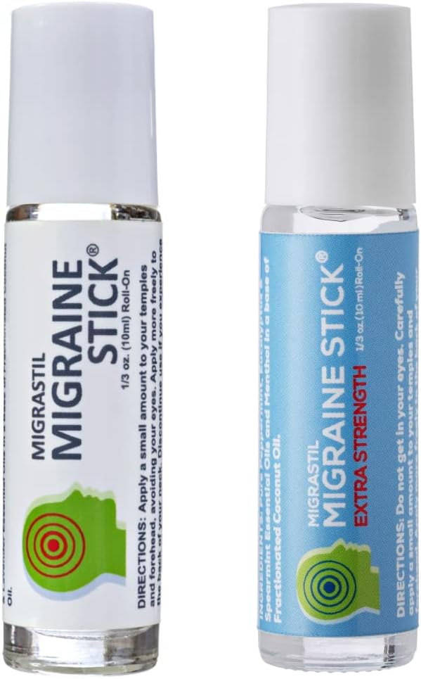 Grundlæggende Vigor Migrastil Original Migræne Stick, Ekstra styrke Migræne Stick Bundle, Quick Cooling Migræne, Spænding Hovedpine Support. Fremstillet i USA