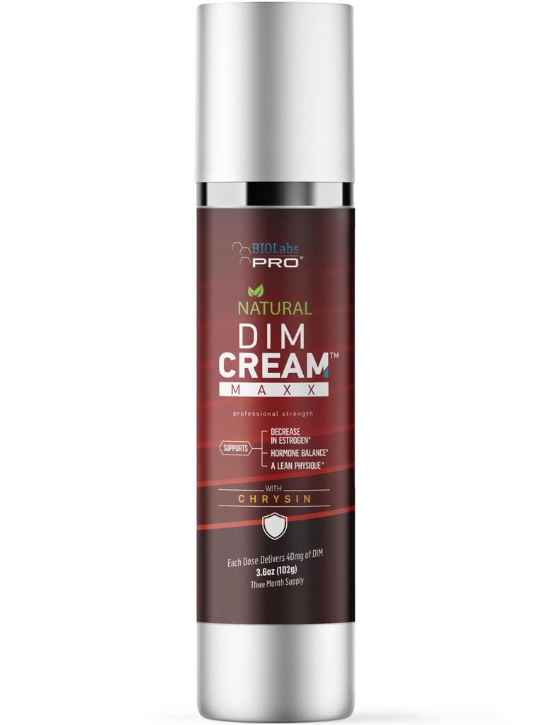 BIOLABS PRO Østrogen Blocker - Natural DIM Cream - Metabolize Overskydende østrogen - Diindolylmethan Hormone Balance Support Emne DIM supplement til mænd eller kvinder - 3.6oz