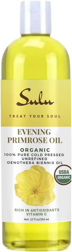 100% Pure Organic All Natural Evening Primrose Oil 12% GLA (12 oz)