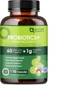 Probiotika til kvinder fordøjelsessygdomme med Prebiotic Fiber - Fiber Supplement med 60 Millioner Probiotika til regelmæssighed & Gut Cleanse - Understøtter lejlighedsvis obstipation - 116 Veggie kapsler
