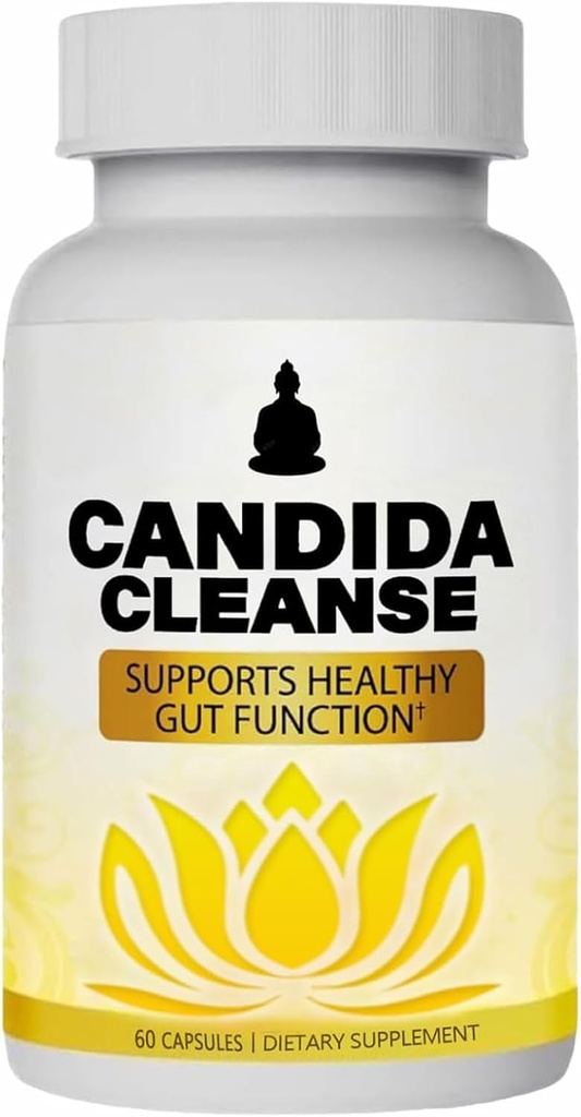 Candida Cleanse, Gut & Colon Support, Advanced Probiotic & Herbal Formel, Oregano Leaf, Wormwood, Black Walnut, Captain Acid-1 til mænd og kvinder, 60 kapsler