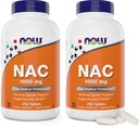 Now Foods NAC 1. 000 mg, 250 tabletter (pakke med 2), N- Acetyl- Cysteine Supplement, 1000 mg (1 gram) per tablet - Vegetarisk, non- GMO