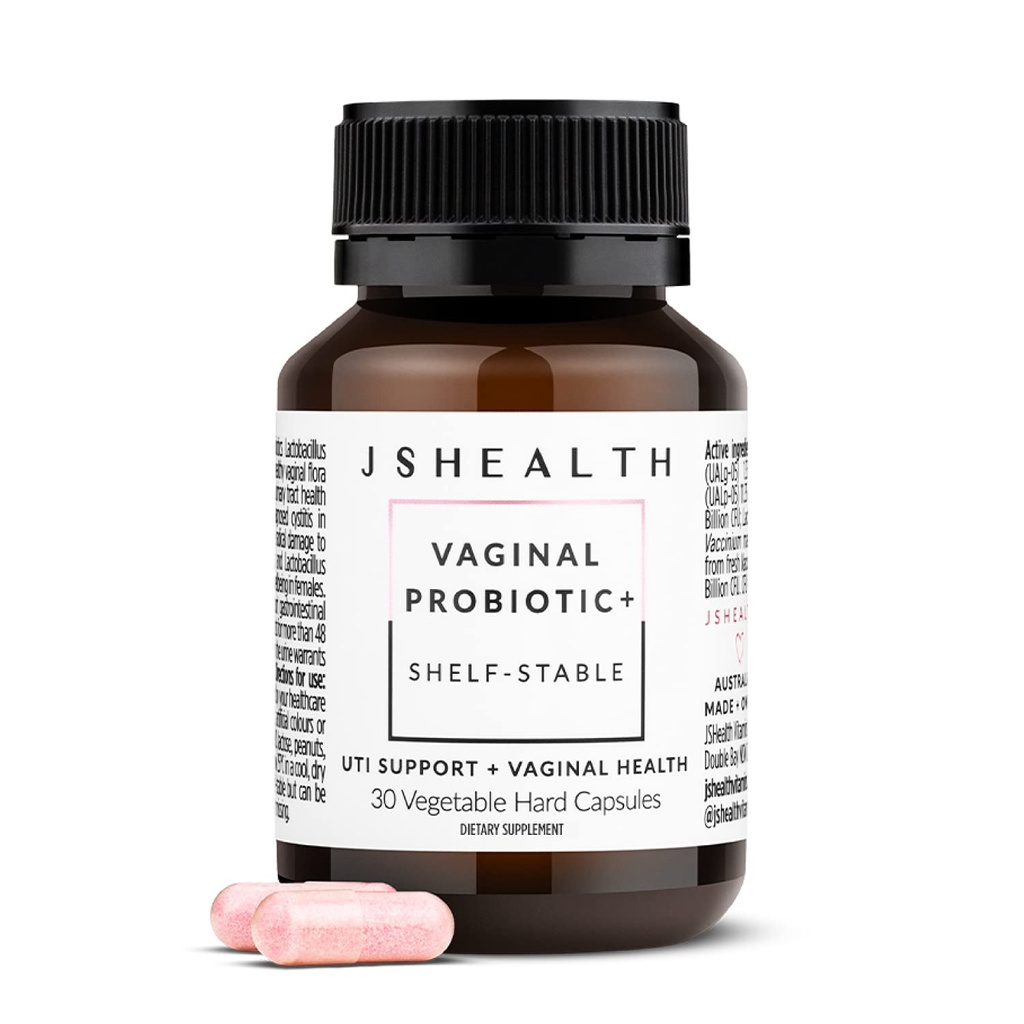 JSHealth Vitaminer Vaginal Probiotisk supplement - Understøtter urin- og vaginal sundhed - Hylde Stabil Gær infektion Behandling for kvinder (30 kapsler)