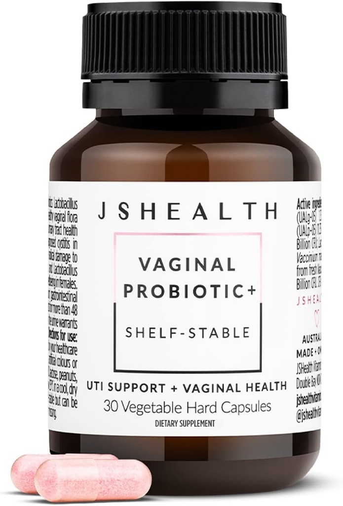 JSHealth Vitamins Vaginal Probiotic Supplement - Supports Urinary and Vaginal Health – Shelf Stable Yeast Infection Treatment for Women (30 Capsules)