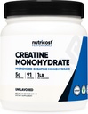 Nutricost Creatine monohydrat Mikroniseret pulver 1 LB (454 Bedste), 5000mg Per Serv (5g) - Mikroniseret Creatine monohydrat