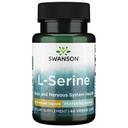 Swanson Ajipure L- Serine Pharmaceutical USP Grade High Renhed Aminosyre Supplement Kognitiv funktion Brain Health 500 mg 60 Veggie kapsler