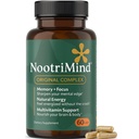 Brain Supplements for Memory and Focus - Nootrop med Bacopa Monnieri, Phosphatidylserin, Omega-3 DHA & mere; understøtter Mental Klarhed & Kognitiv funktion; vitamin B6 & B12- 60 Kapsler