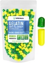 XPRS Nutra størrelse 000 Tomme kapsler - 500 Tomme Gelatine kapsler - DIY supplement Kapselfyld - Fyldelig farve Gel Caps piller (grøn / gul)