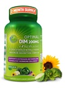 Optimal DIM 200mg supplement til kvinder og mænd - Lavet med økologiske hele fødevarer - Østrogen & Hormone Balance Support Diindolylmethan Complex - Maksimal Absorption Forsinkede - Release Kapsler - 60 Tæl