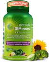 Optimal DIM 200mg supplement til kvinder og mænd - Lavet med økologiske hele fødevarer - Østrogen & Hormone Balance Support Diindolylmethan Complex - Maksimal Absorption Forsinkede - Release Kapsler - 60 Tæl