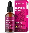 Burdock Root Tincture Extract Drops 2000mg (Arctium lappa L.) Urtetilskud Absorber Bedre end kapsler, 1 måned Tilgang, 84 Servering, Alkohol- Gratis Tincture - 2 Oz, pakke med 1