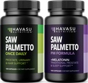 HAVASU NUTRITION Nighttime Saw Palmetto med Melatonin (60 Servere) & Daytime Saw Palmetto Kapsler (100 Servere)