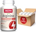 Jarrow Formulas Arginin 1000 mg, Kosttilskud, understøtter produktion af nitrogenoxid, understøtter proteinsyntese, 100 tabletter, op til 100 dages forsyning (pakke med 12)