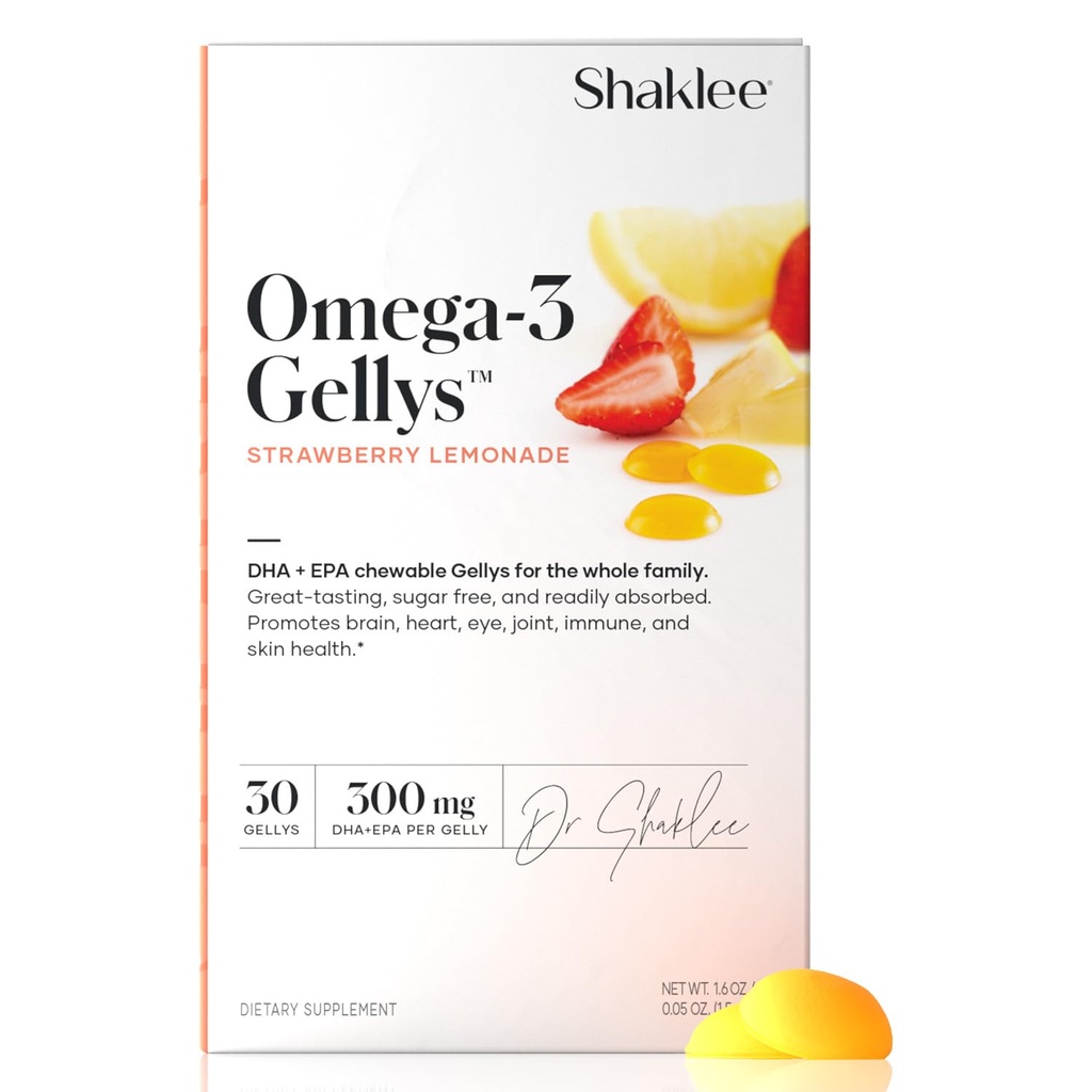 Shaklee - Omega-3 Gellys ™ - Jordbær Lemonade Gummies - 30 Gellys