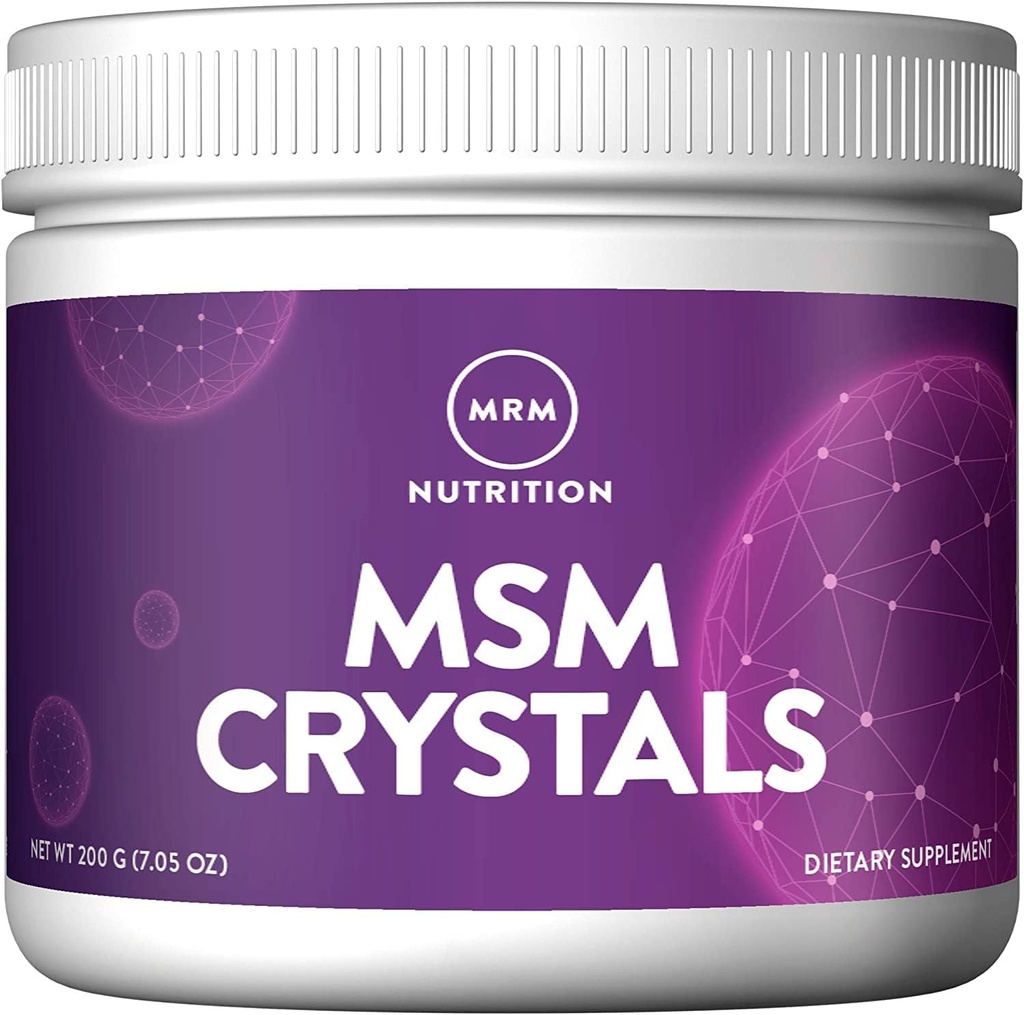 MRM Nutrition MSM Crystals | Pure Bioavailable Sulfur Powder for Joint Health, Hair, Skin, and Nails Support | Vegan Crystal Supplement | 200 Servings