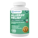 WELMATE Allergi Relief - Diphenhydramin 50 mg - 1000 Count Capsules - Antihistamin - Allergi & kolde symptomer - Nysen, Runny Næse, Itchy Eyes & Throat