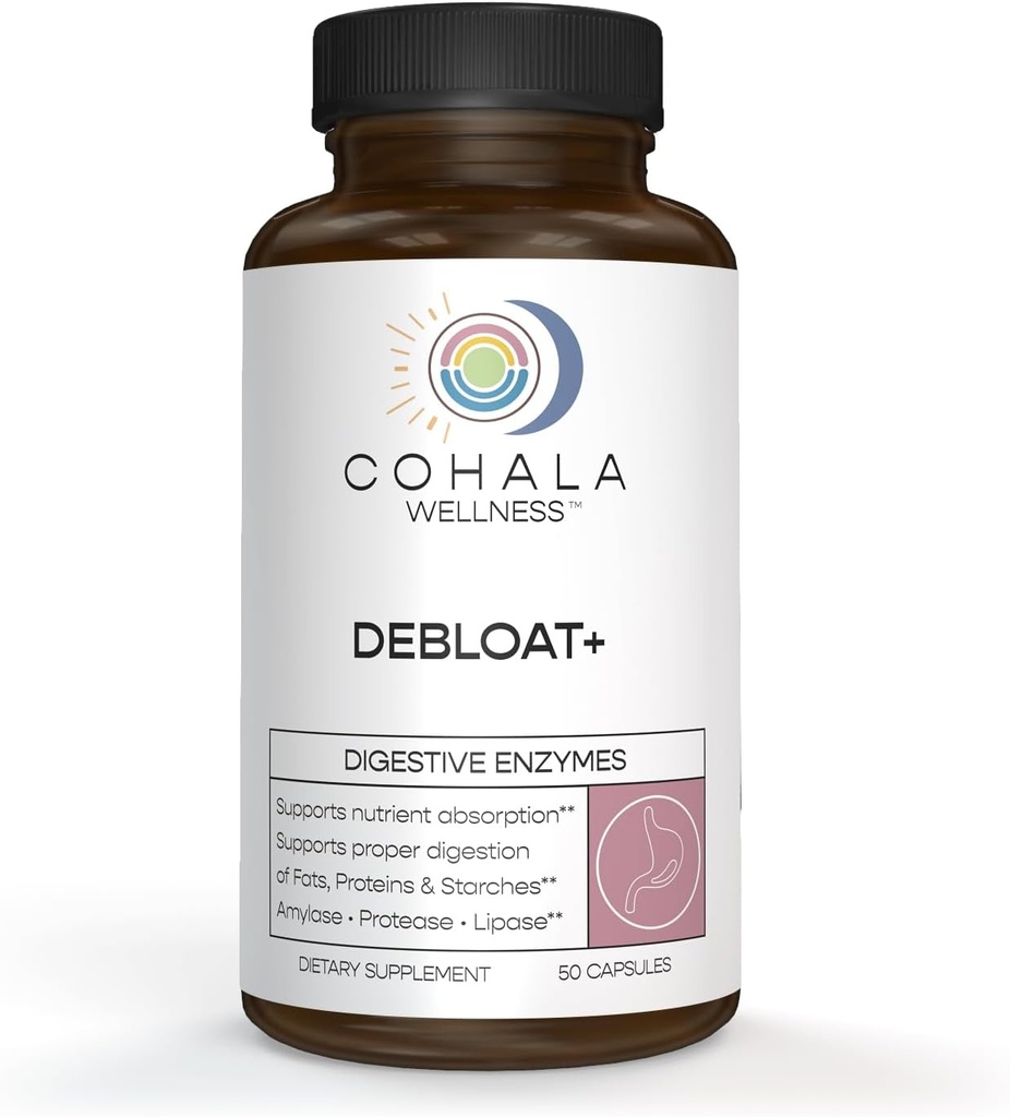 Debloat + Naturlige fordøjelige enzymer Bloating Relief fordøjelsessygdomme Gut sundhed næringsstof Absorption Opdeling Carbs Fedtstoffer & Proteiner All- in- One - 50 kapsler