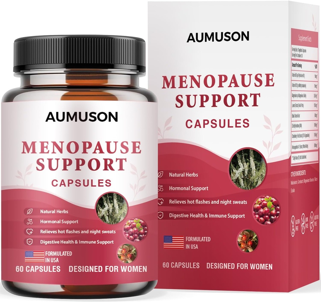 Vitamins for Menopause Support Capsules for Women - Herbal 12-in-1- Hormone Balance with Black Cohosh,Ashwagandha, DIM, Magnesium, Chasteberry, B6, B12- and More in a New Formula