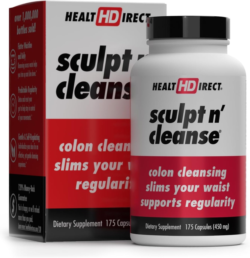 SUNDHEDSDIREKTE RECEPT n 'Cleanse - Urte Colon Cleanse for fordøjelse og regelmæssighed - Natural Detox & Gut Flush Supplement - 175 Veggie kapsler
