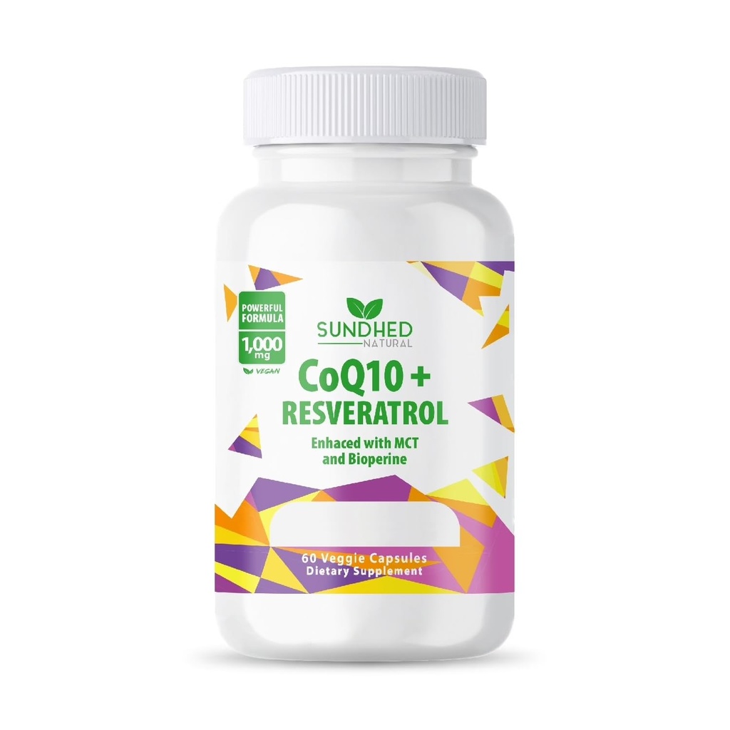 CoQ10 Kraftfuld antioxidant (Kapsler Coq10 + Resveratrol)