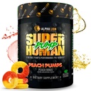 LEONA LION Superhuman Pump Pre Workout Powder, Nootrop Coffein & Stim Free Preworkout Supplement, Nitroc Oxide Booster, Muscle Gainer, Energy & Focus (42 Servere, Peach Pumps Flavor)