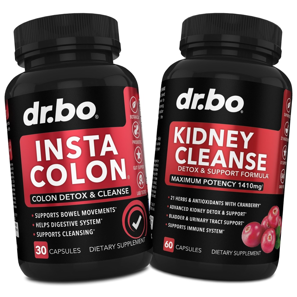 Colon Cleanser Detox & Nyre Rengøring - 15 dages Colon Rengøring piller & Nyre Detox Support Cranberry, Uva Ursi - Tågebevægelse Kosttilskud til Intestinal Mave Bloating Gut Body Flush