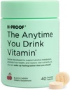 H- PROOF Den Anytime du drikker Vitamin, Lever sundhed & Immunity Support med elektrolytter, Mælk tidsel, og Vitamin B & C - 40 tyggetabletter (20 Servere), Vegan, Black Cherry