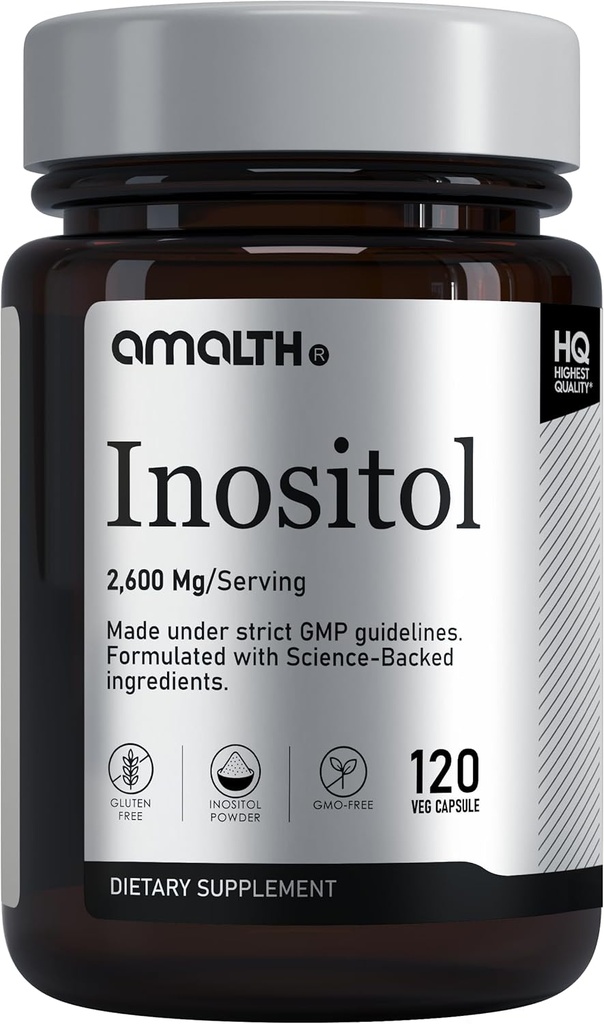 AMALTH Myo- Inositol per serveringskapsler, Hormonbalance og sund ovariefunktion Support (120 kapsler)