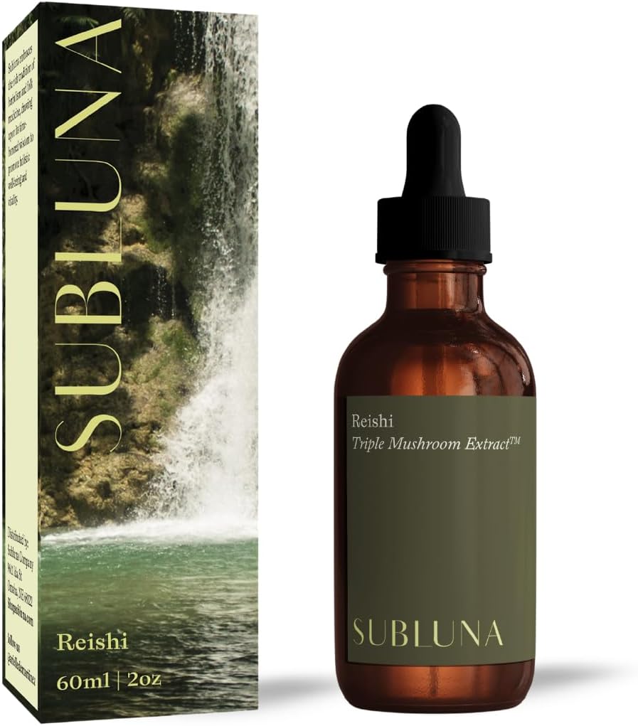 Reishi Mushroom Triple Extract Tinktur - immunstøtte, Stress Relief & Mood Balance Supplement - Kraftfuld Adaptogen - Maksimal Potency Liquid Drops til Mood & Afslapning