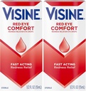 Visin Red Eye Comfort Redness Relief Eye Drops til at hjælpe med at lindre røde øjne på grund af mindre øjenirritationer hurtigt, Tetrahydrozolin HCl, 0,5 fl. oz (pakke med 2)