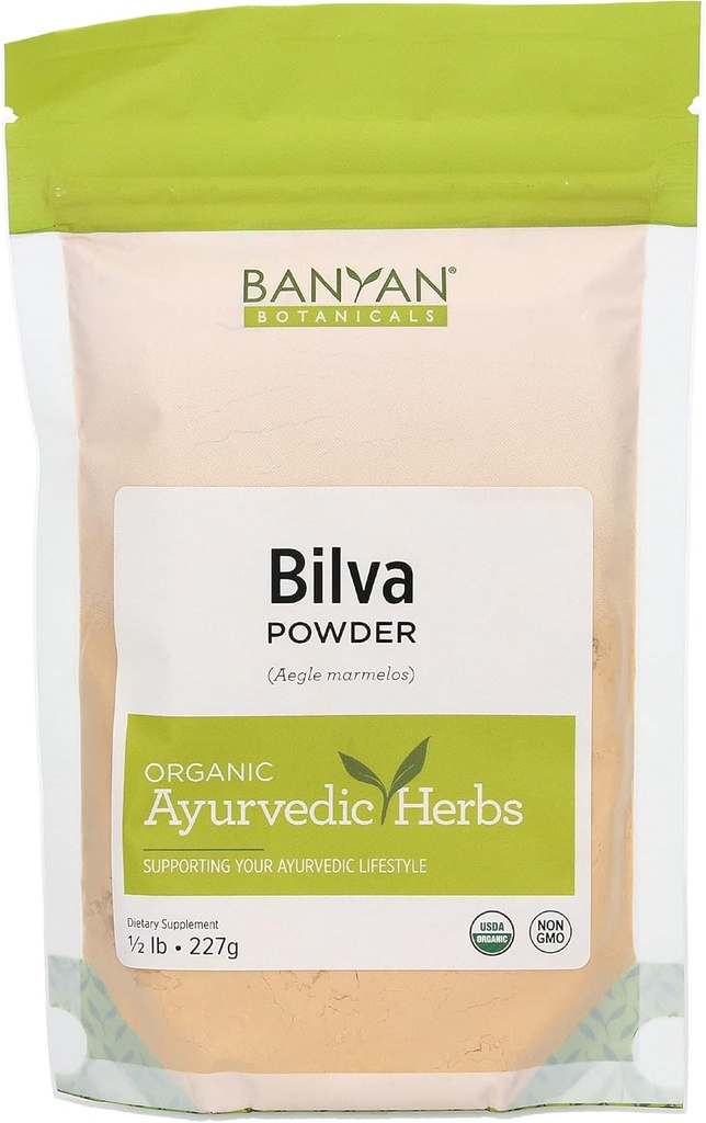 Banyan Botanicals Bilva Powder - Certified Organic, 1 / 2 Pound - Aegle marmelos - Understøtter korrekt funktion af bowels og fremmer sund afføring *